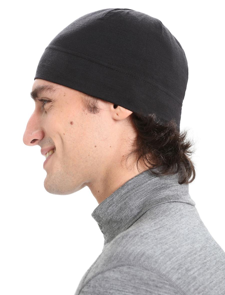 Black Icebreaker Unisex Merino Chase Beanie Women's Hats | AU 1484FDNM